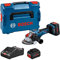 Bosch Professional 18V System BITURBO Akku Winkelschleifer GWX 18V-15 PSC mit X-LOCK (inkl. 2x Akku ProCORE18V 8.0Ah, GAL 18V-160 C, Zusatzhandgriff, Schutzhaube, Trennschutzhaube, L-BOXX)