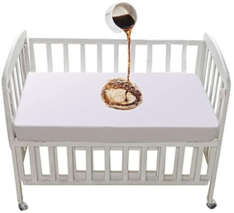 Spannbettlaken 90x55 cm Bettlaken Wasserdicht Matratzenschoner 90x55cm Spannbetttuch Weiß Kleinkind 50x90cm Matratzenbezug Atmungsaktiv Weich Waschbar für Babybett