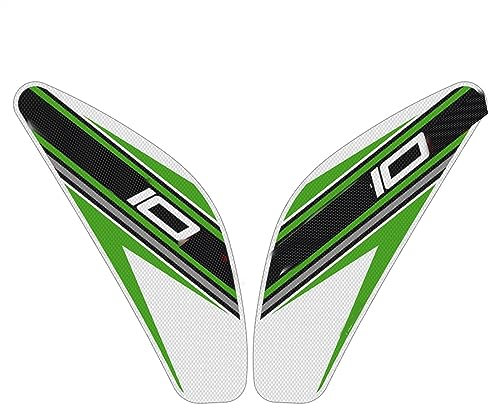 Für Kawasaki ZX-10R ZX10R 2011 2012 2013 2014 2015 2016 2017 2018 2019 2020 2021 2022 Motorrad Seite Tank Pad Protector Knie Anti-Rutsch-Matten (Color : White)