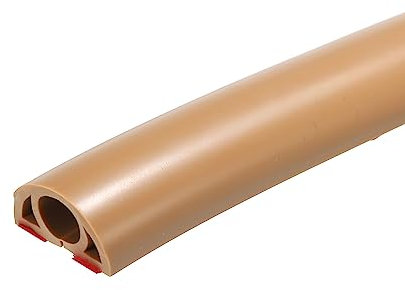 PATIKIL Floor Cord Cover Cable Protector 0.35 W x 0.28 H 10ft Light Brown Self Adhesive Cable Management for Home Office
