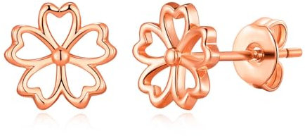 Philip Jones Rose Gold Plated Flower Petal Earrings