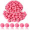 BEEFLYING 100 Pieces Silicone Beads Round Rubber Bead 15MM Loose Spacer Beads for DIY Supplies Jewelry Keychain Making (Pink)