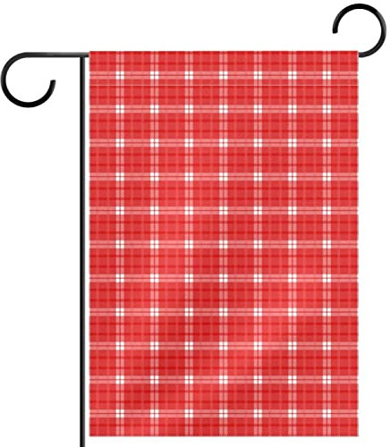 Classico Rosso Bianco A Scacchi Modello Bandiera Giardino Verticale Doppio Lato Stagionale Casale Cortile Decorazioni Esterne