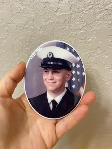 Personalisierte Gedenk-Fotofliese, Keramik, oval, 5,1 cm, wasserdichtes Porzellanbild für Grabsteine und Gräber, Grabstein-Plakette für Friedhofsdekorationen, Beerdigung, Tribut-Porträt