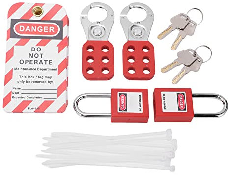 Kit de Bloqueo y Etiquetado Kit de Loto Eléctrico con Candados de Seguridad Cerrojos Etiquetas de Loto Bolsa de Llaves para Cerradura Productos Marcados Equipo de Seguridad Kits