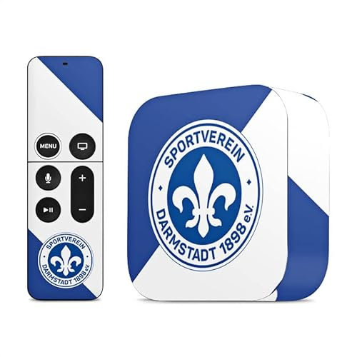 DeinDesign Folie Skin Sticker aus Vinyl-Folie Aufkleber kompatibel mit Apple Apple TV 4K Offizielles Lizenzprodukt SV Darmstadt 98 Logo