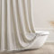 Awellife Boho Farmhouse Duschvorhang, beige, dicker Baumwoll-Leinen-Stoff, luxuriös, französisches Landhaus, Badezimmer, Duschvorhänge, Set, modern, Bohemian-Chic, 137 x 190 cm
