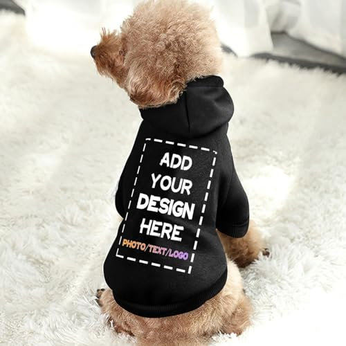 Personalisiertes Haustier-Sweatshirt mit Namen und Fototext, individuelles Hunde-Sweatshirt, personalisierter Pullover, Kapuzenpullover für Hunde und Katzen, Welpen, personalisierte Haustiergeschenke