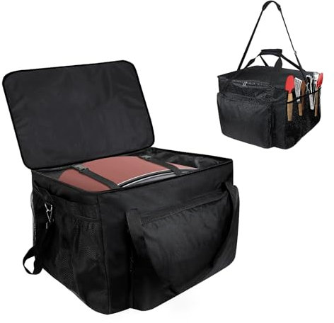 Dijia Carry Bag for Ninja Woodfire Outdoor Oven OO101UK, Heavy Duty 600D Oxford BBQ Protection Fabric Carrying for Picnic Supplies, Soft Protection, Padded Handles(Bag Only)