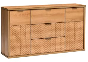 KIER FURNITURE - Fonti - Kommode - Beistellschrank, TV Schrank, Schubladenkommode, Schrank mit Schubladen, Einlegeboden, Aufbewahrungsschrank, Wohnzimmer Möbel, Vintage, MDF, Holz Imitat, 158 cm breit