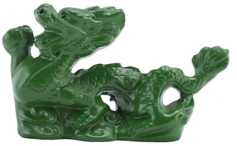 Luejnbogty Chinesische Drachenstatue Mini-Holzfigur Chinesischer Drache, 2024 Chinesisches Sternzeichen Grün