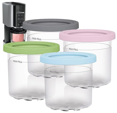 4 Pièces Bacs À Crème Glacée Pour Ninja Creami, Récipients À Crème Glacée Avec Couvercles, Pot Glace Réutilisables, Boîtes À Crème Glacée, Sans BPA Et Lavables Au Lave-Vaisselle
