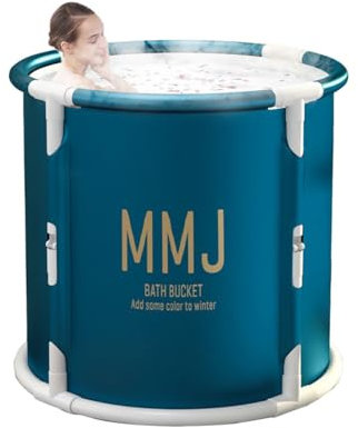 Tragbare faltbare Badewanne, japanische Einweichwanne mit Kissen, Badezimmer Faltbare SPA-Wanne für Erwachsene Jungen Mädchen Outdoor/Indoor Hot Ice Bath (Dunkelgrün)