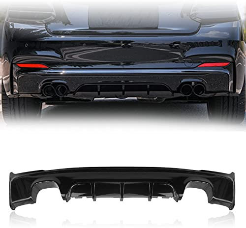 WILSEM Labio del Difusor del Parachoques Trasero para B&M&W 2 Series F22 F23 M235i M240i M Sport Negro Brillante Quad Escape Spoiler Placa Splitter Body Kit Decorar
