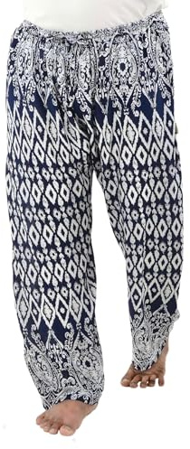 PANASIAM Relaxhose ISAN - Haremshose, Wellnesshose, Lounge-Hose, Wohlfühlhose, Freizeithose, Sommerhose - Unisex Damen & Herren - Urlaub, Kur, Spa