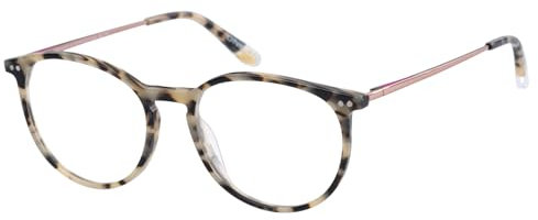 O'Neill Rund Azetat Brillen in Tortoise für Damen, Brille mit Sehstärke, optional mit Sonnenbrillen tönung oder Blaulichtfilter (Modell ONB-4023-170)