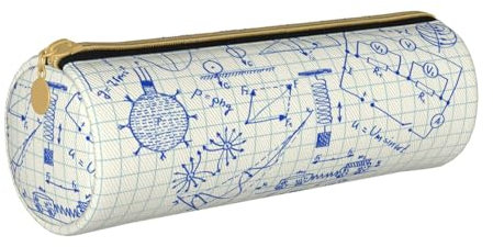 YWSOTRE Liebe Physik, Federmäppchen, zylindrisches Stiftetui, tragbares Leder-Bleistiftetui mit Reißverschluss, Kosmetiktasche