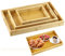 WENLISELL 3 PCS Bamboo Serving Trays with Handles, 20/30/38cm Rectangular Wooden Serving Platter Tray Set, Rustic Food Tray for Eating, Breakfast, Dinner