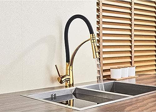 Grifo Dorado Abatible Fregadero De Cocina Grifo Clarinete Baño Cocina Fregadero Grifo Giratorio Agua Fría Y Caliente Mezclador Grifo Instalación Cubierta