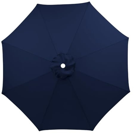Hiseng Sonnenschirm Ersatzbezug 2/2.5/3.0m 6/8 Streben, UV-Schutz Schirmbezug Strand Garten Sonnenschirm Ersatzteile für Terrassenschirm, Balkon, Garten, Pool Strand (2m/6 Streben,Dunkelblau)