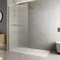 BAYSTONE® 1000mm Wet Room Shower Screen Panel 8mm Fluted Toughened Safety Easy Clean Glass Walk in Shower Enclosure, Frameless Panel, Brushed Brass