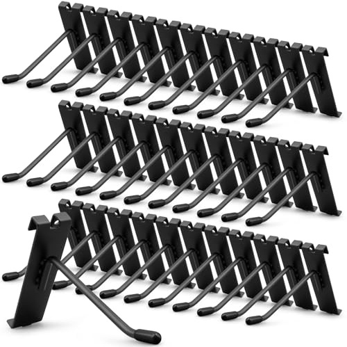 YFNVH 50 Pack Gridwall Hooks, Black Metal Display Hooks, 15 x 9 x 2.5 cm | Heavy Duty Hanging Hooks for Grid Wall Panels, Retail Displays, Garage, Shop, Workshop and Home Storage
