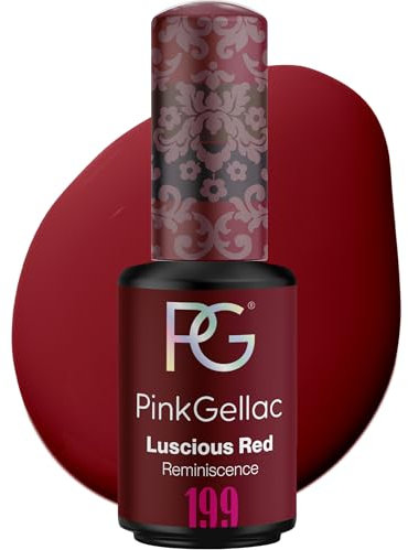 Pink Gellac Gel Nagellack UV - 199 Luscious Red 8 ml - Gelnagellack für UV Lampe - Rot - Einfache Anwendung Nail Polish für 14 Tage Salonqualität - Veganer Gellack Made in Holland