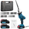Blue Reciprocating Saw, 0-4000 RPM Variable Speed Electric, Cordless Reciprocating Saws, 21V Cordless Electric Saw to Cut Metal, for PVC Cutting with 2 Batteries, 8 Saws Blades