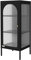 ML-Design Vitrinenschrank 42x102,5x40 cm, Schwarz, Schmale Vitrine mit 3 Ablage-/Regalfächer und 1 Tür, Wohnzimmer Metallschrank aus Stahl, Industrieller Stil, Bücherschrank Aktenschrank Büroschrank