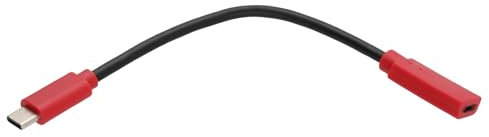 kenable | USB-C Data Blocking Charger Only Cable | 15cm Power-Only Lead | Red and Black | Anti-Juice Jacking - Plug in anywhere without security worry