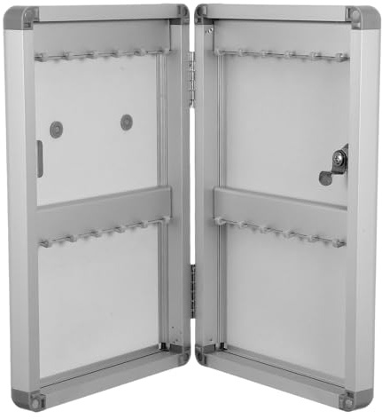 DECOMELODY Wandmontierter Schlüsselkasten mit 24 Fächern Robuster Schlüsselhalter aus Metall Schlüsselorganizer mit Beschriftbaren Etiketten für Büro und Autohäuser