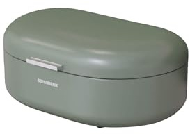SIEGWERK - Design-Brotkasten PANEA M - Korpus, Griff und Scharniere aus Metall - hochwertige Qualität - grün