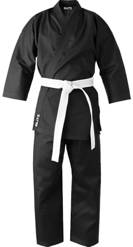 Blitz Sport Bambini Policotone Studente Karate Completo Nero 00/120Cm