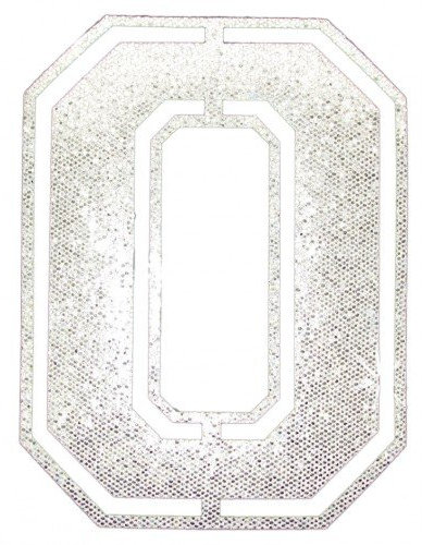 Fabric Glitter Sequin Silver Football Number 0 Iron-On Bling Tshirt Transfer Patch