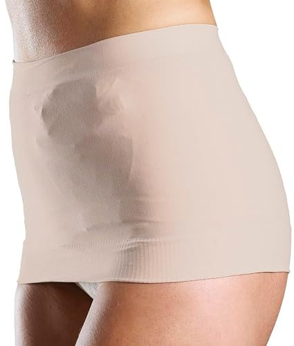 Corsinel StomaSafe Plus zweilagige Bauchbinde zur sicheren Fixierung des Stomabeutels │elastisches Bauchband mit extra Stützwirkung bei erhöhter Aktivität,beige L/XL