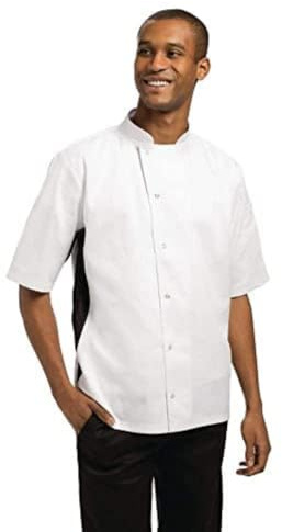 Whites Nevada Chefs Jacket White with Black Contrast - Size XL | Commercial suitability for busy professional kitchens, offering durable chef wear that protects clothing underneath.