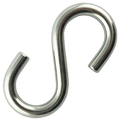 Eisenwaren2000 | D = 8 mm, L = 64 mm S-Haken (5 Stück) - Symmetrisch - Kleiderhaken - Edelstahl-Haken A4 V4A - rostfrei