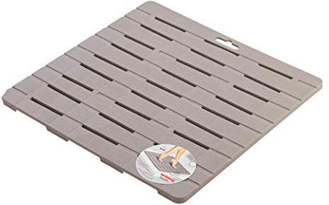 Inbagno Pedana per Doccia Colore Tortora 55 x 55 h.2 cm in Plastica con Gommini Antiscivolo