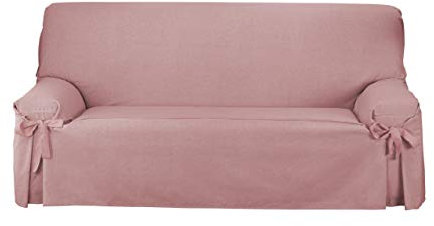 Martina Home - Copridivano con Fiocchi 4 posti Rosa Pallido