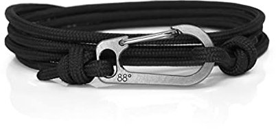 Bracelet d'escalade avec mousqueton noir et titane, fait main au Royaume-Uni et réglable