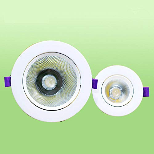 XLWWLG Foco De Techo Led Para Sala De Estar, Pasillo Tv De Fondo Pared Empotrada Foco-Luz Blanca Neutra Tostada_Apertura 12Cm18W
