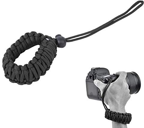 Topiky Camera Wrist Strap, Portable Adjustable Camera Nylon Hand Grip Belt Hand Rope Lanyard Wrist Band for Mirrorless Camera Digital Camera Small Video Cameras(Black)