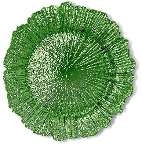 allgala Lot de 6 plaques de chargement rondes en plastique de qualité lourde de 33 cm - Vert récif HD80335