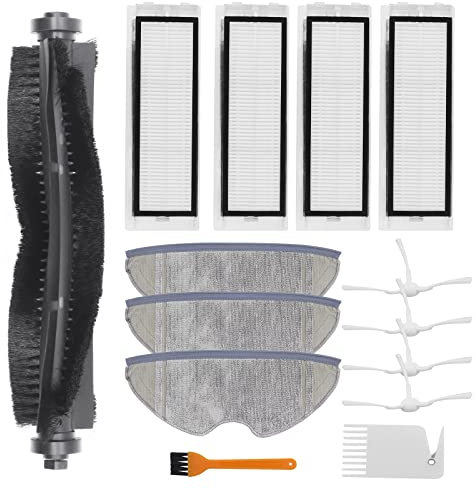 DingGreat Zubehör für 360 S7 S5 Saugroboter, 1 Hauptbürste & 4 Seitenbürsten & 4 HEPA Filters & 3 Mikrofasermopptuch Ersatzteile für 360 S7 S5 Staubsauger Roboter