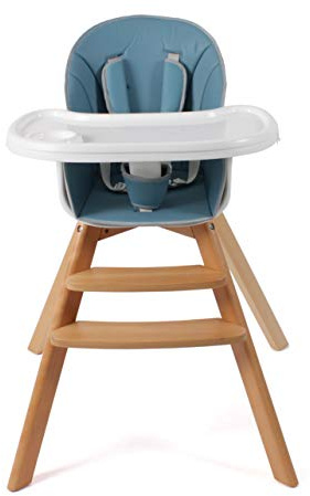 CHIC 4 BABY 332 45 Hochstuhl FIETE, Kinderhochstuhl aus Holz, blau, 6.1 kg