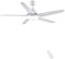 CJOY Ceiling Fan with Lighting and Remote Control Quiet, Lamp with Fan Flat White 52 Inches AC 5 ABS Blades Ceiling Fans Lights Led 24W Dimmable for Bedroom Living Room