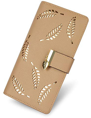 CHAOFANXI Portefeuille pour Femme, Porte Monnaie Femme, Porte-Monnaie en Cuir Bifold Wallet en Cuir Porte-Cartes en Cuir Porte-Monnaie en Cuir (Kaki)