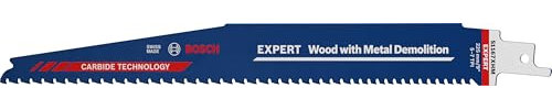 Bosch Professional 3x Expert ‘Wood with Metal Demolition’ S 1167 XHM Reciprocating Saw Blade (for Wood with tough metal, Length 225 mm, Accessories Reciprocating Saw)