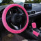 Universal Plüsch Auto Lenkradbezug Lenkradhülle 3 Stück Handbremse Schaltabdeckung Lenkradschoner Warme Winter Fell Lenkradabdeckung Lenkradhüllen Lenkrad Abdeckung Auto Zubehör für Damen,Rose