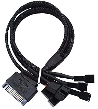 Kühler Lüfter Adapter Kabel Lüfter Splitter Adapter SATA Lüfter Kabel Splitter 4 Pin SATA auf 4 Pin für Computer-Motherboard-CPU-Lüfter, SATA-Schnittstelle, Kompatibel mit 3Pin, Spannung 12V